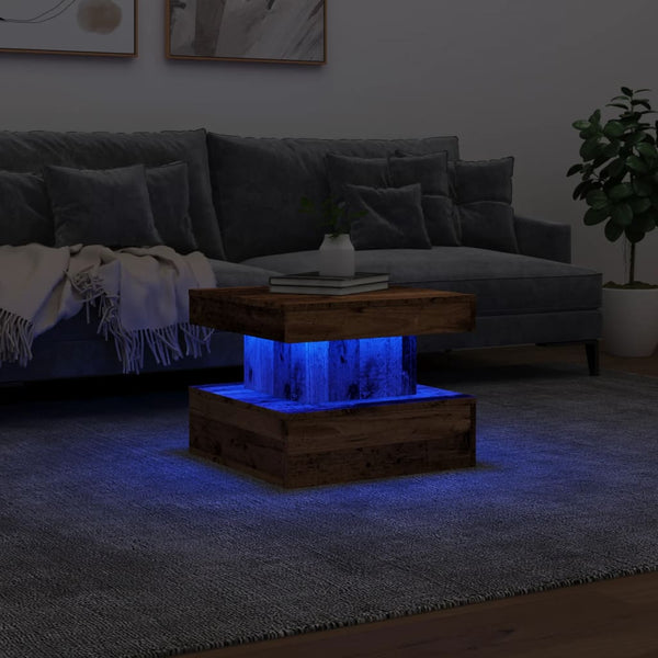 Sohvapöytä Led-Valoilla 50X50X40 Cm