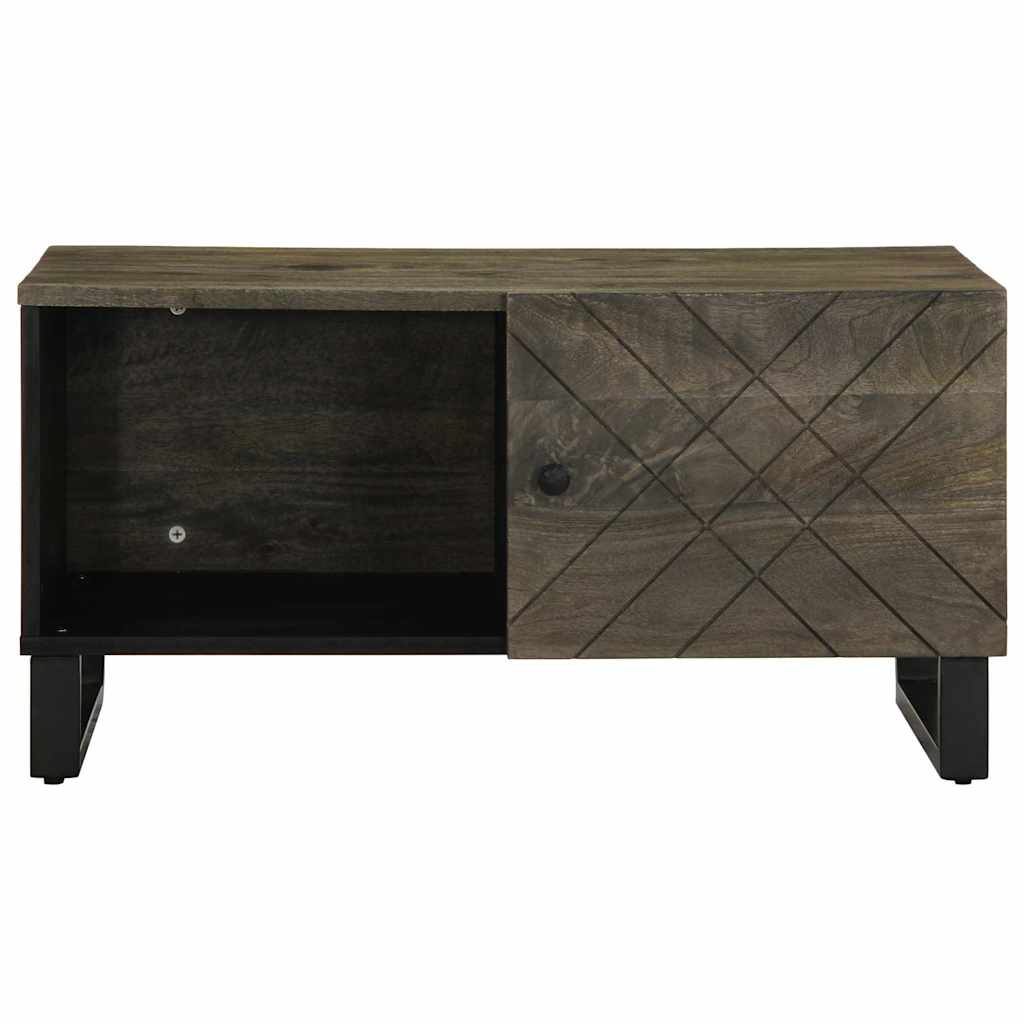 Sohvapöytä Musta 80X50X40 Cm Täysi Mangopuu
