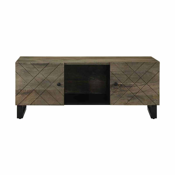 Sohvapöytä Musta 100X54X40 Cm Täysi Mangopuu