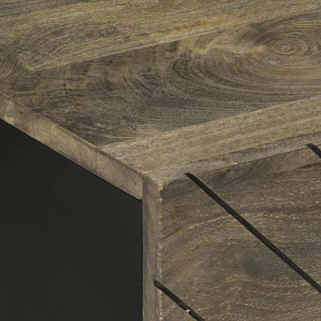 Sohvapöytä Musta 100X54X40 Cm Täysi Mangopuu