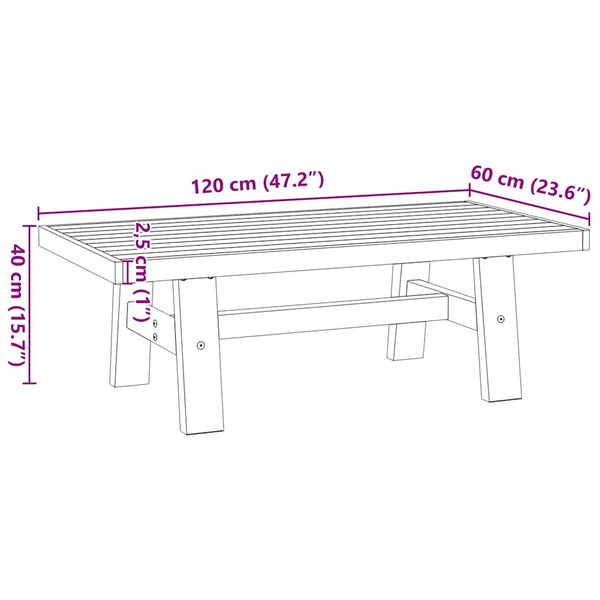 Sohvapöytä Noain Amuotoiset Jalat 120X60X40Cm Massiivipuu Mänty