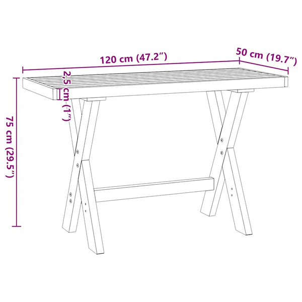 Työpöytä Noain Iset Jalat 120X50X75 Cm Massiivipuu Mänty