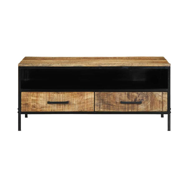 Sohvapöytä Ruskea 90 X 50 X 40 Cm Tiivis Mango-Puu Ja Metalli