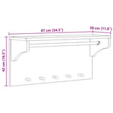 Seinänaulakko Sandnes 87X30X42 Cm Täysi Mänty