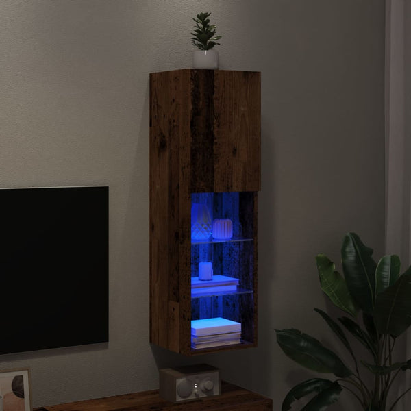 Tv-Kaapit Led-Valoilla 2 Kpl 30,5X30X102 Cm