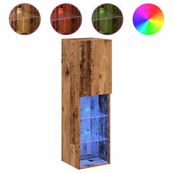 Tv-Kaapit Led-Valoilla 2 Kpl 30,5X30X102 Cm
