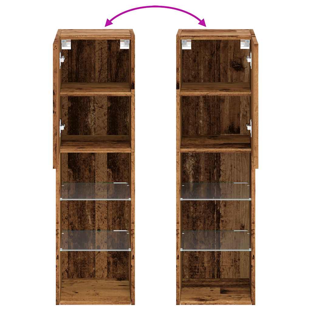 Tv-Kaapit Led-Valoilla 2 Kpl 30,5X30X102 Cm