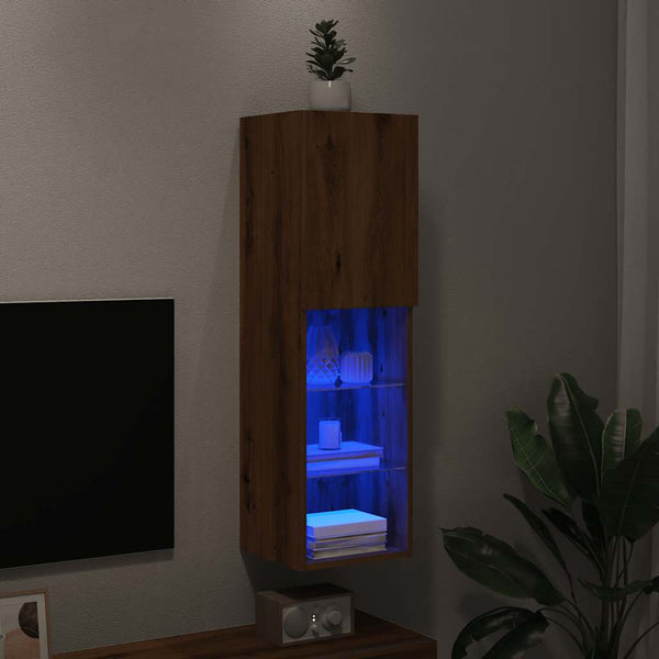 Tv-Kaapit Led-Valoilla 2 Kpl 30,5X30X102 Cm