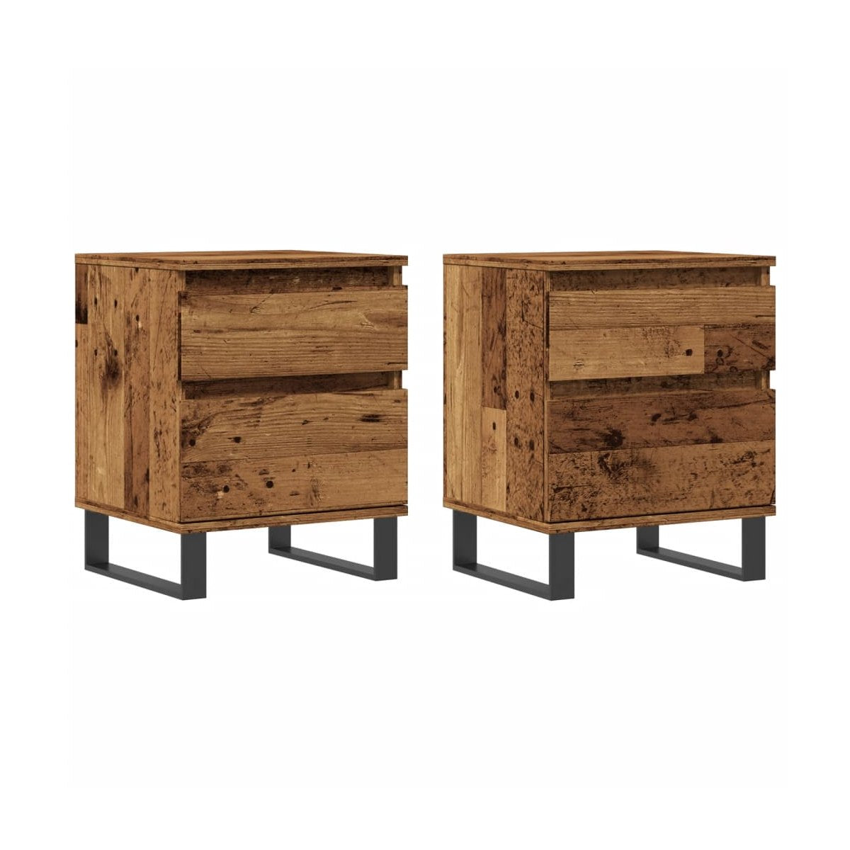 Yöpöytäkaapit 2 Kpl Vanhaa Puuta 40X35X50 Cm Tekninen Puu