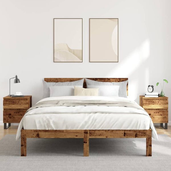 Yöpöytäkaapit 2 Kpl Vanhaa Puuta 40X35X50 Cm Tekninen Puu