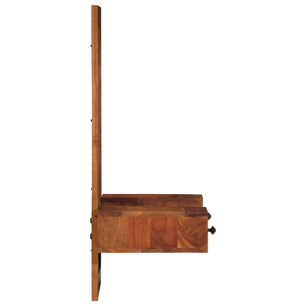 Seinäpeili Laatikoilla 60X33X90 Cm Massiivipuu Akaasia