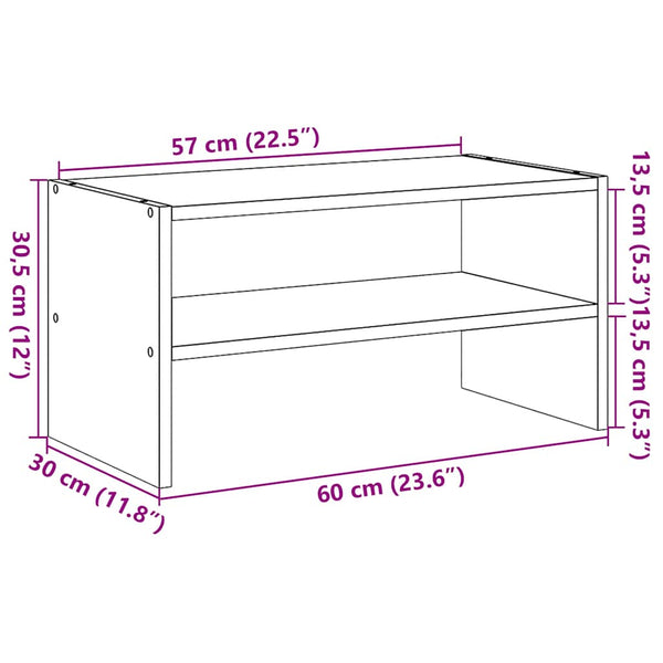 Kenkäteline Pinottava Artisan Oak 60X30X30,5 Cm