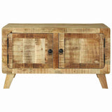 Sohvapöytä Ruskea 80 X 54 X 45 Cm Kiinteä Mango Puu