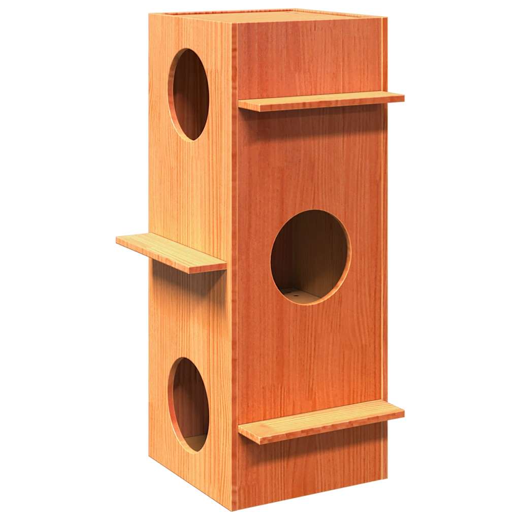 Cat House Wax Ruskea 43X43X90 Cm Massiivipuumänty