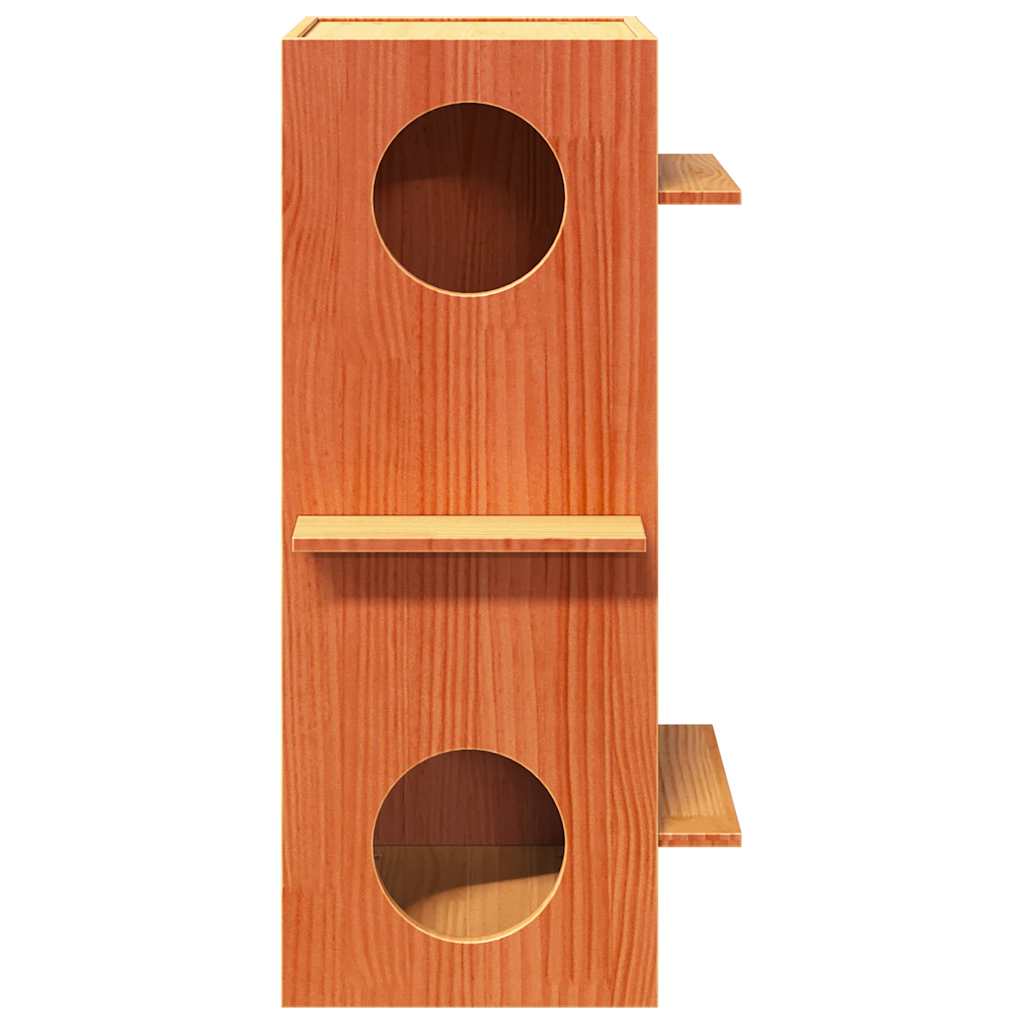 Cat House Wax Ruskea 43X43X90 Cm Massiivipuumänty