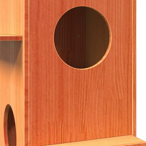 Cat House Wax Ruskea 43X43X90 Cm Massiivipuumänty
