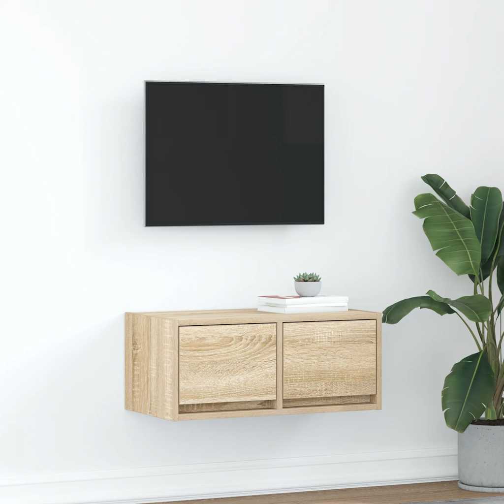 Tv-Taso Sonoma-Tammi 60X31X25,5 Cm Tekninen Puu