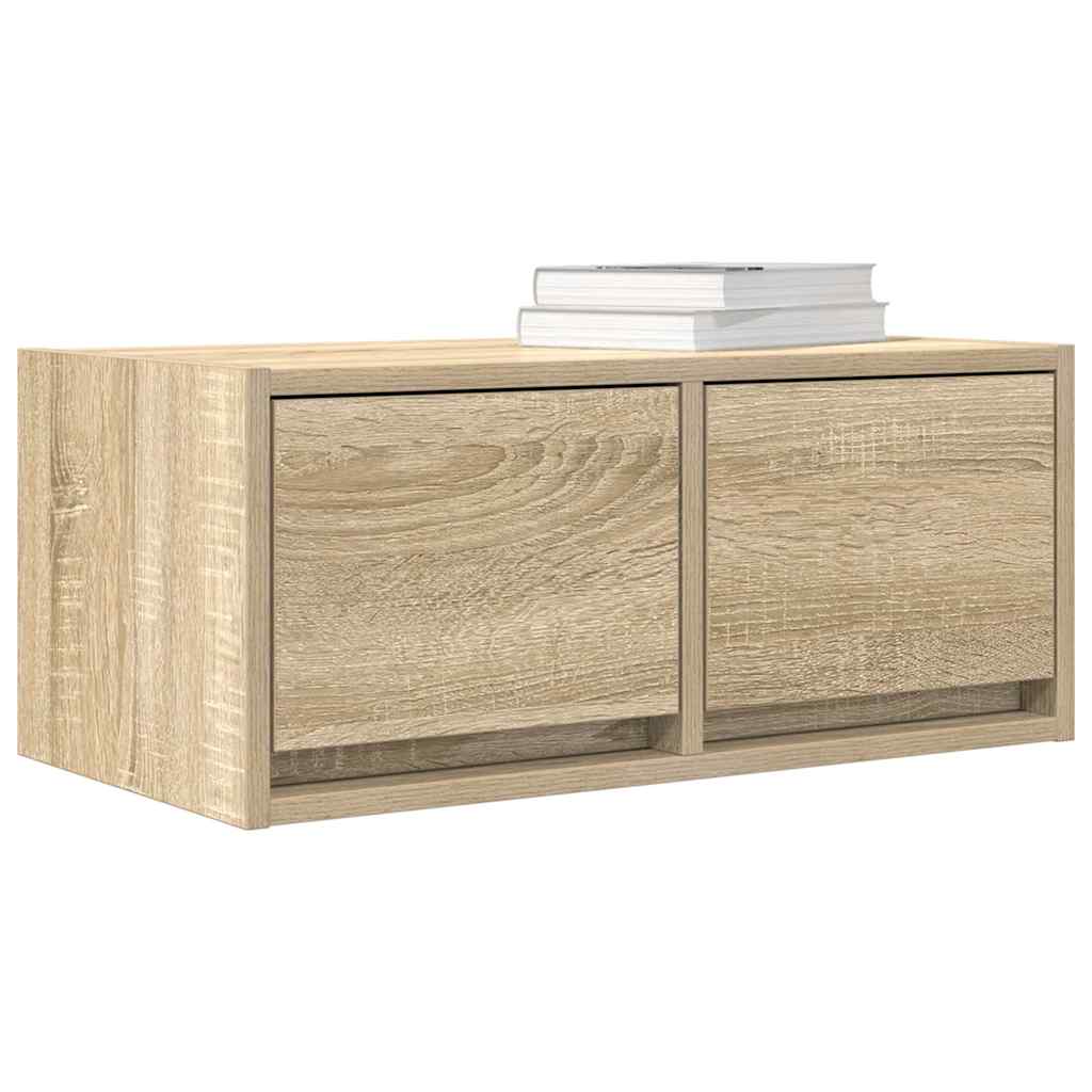 Tv-Seinäkaapit 2 Kpl Sonoma-Tammi 60X31X25,5 Cm Tekninen Puu