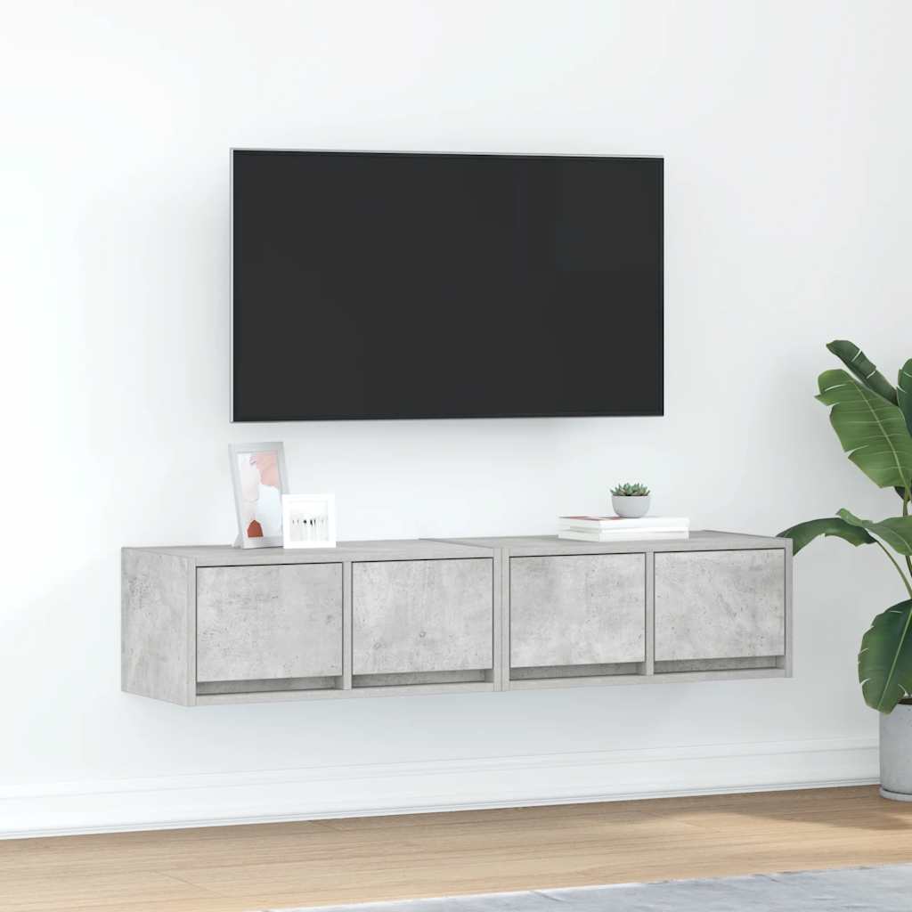 Tv-Seinäkaapit 2 Kpl 60X31X25,5 Cm Tekninen Puu