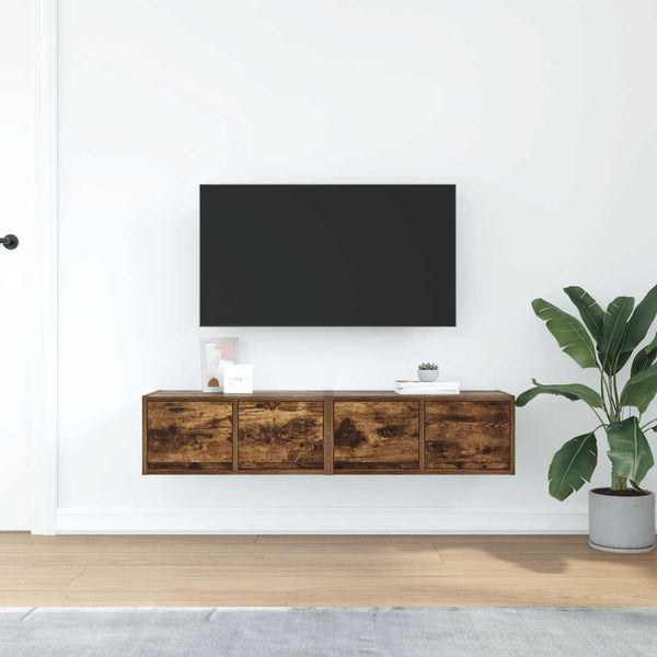 Tv-Seinäkaappi 2 Kpl 60X31X25,5 Cm Tekninen Puu