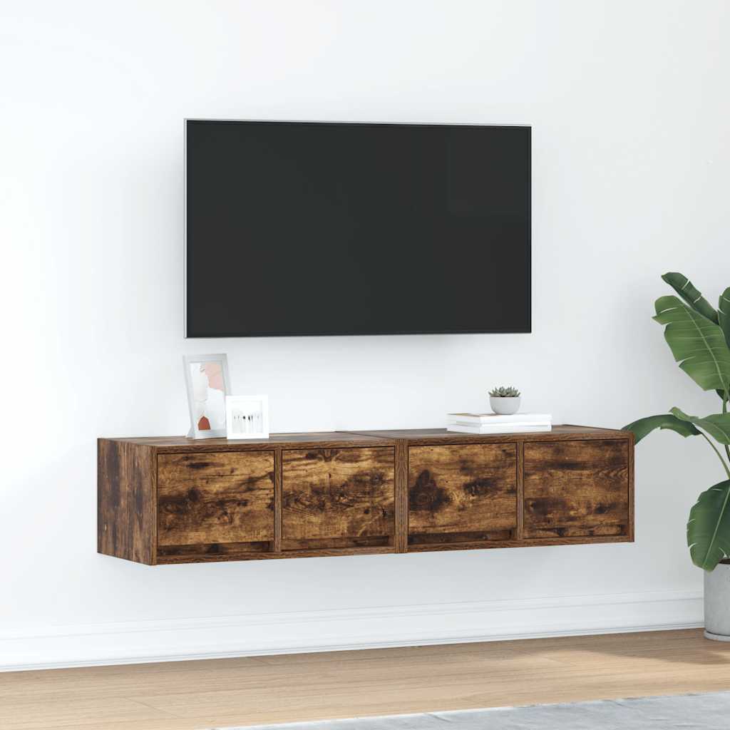 Tv-Seinäkaappi 2 Kpl 60X31X25,5 Cm Tekninen Puu