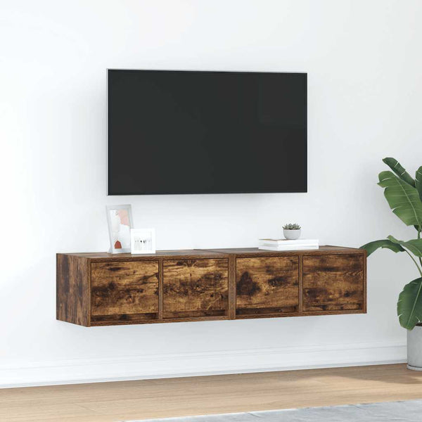 Tv-Seinäkaappi 2 Kpl 60X31X25,5 Cm Tekninen Puu