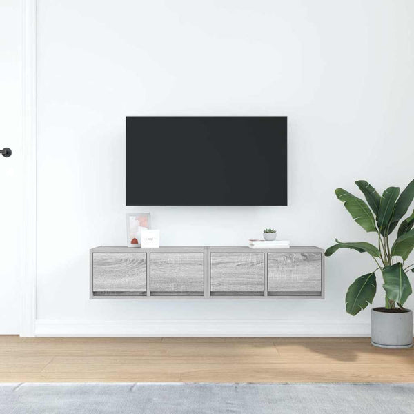 Tv-Seinäkaapit 2 Kpl 60X31X25,5 Cm Tekninen Puu