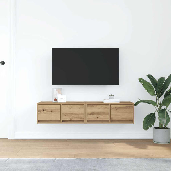 Tv-Seinäkaapit 2 Kpl 60X31X25,5 Cm Tekninen Puu