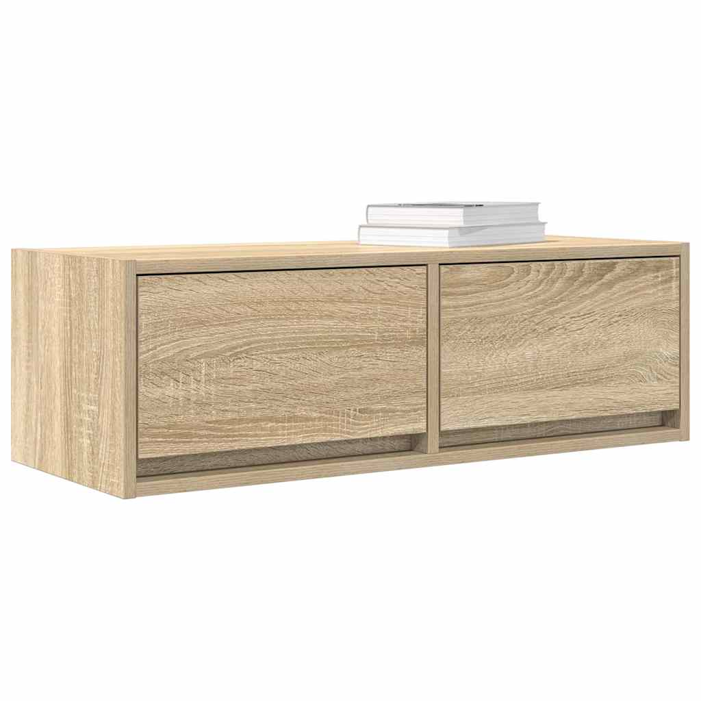 Tv-Seinäkaapit 2 Kpl Sonoma-Tammi 80X31X25,5 Cm Tekninen Puu