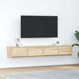 Tv-Seinäkaapit 2 Kpl Sonoma-Tammi 80X31X25,5 Cm Tekninen Puu