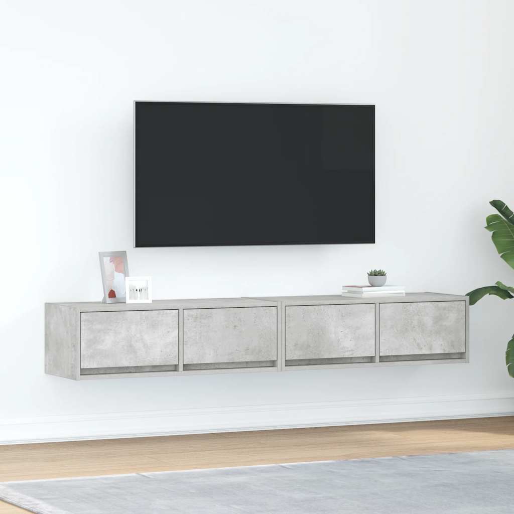 Tv-Seinäkaapit 2 Kpl 80X31X25,5 Cm Tekninen Puu