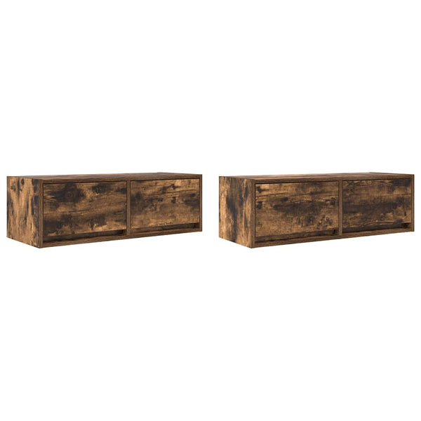 Tv-Seinäkaappi 2 Kpl 80X31X25,5 Cm Tekninen Puu