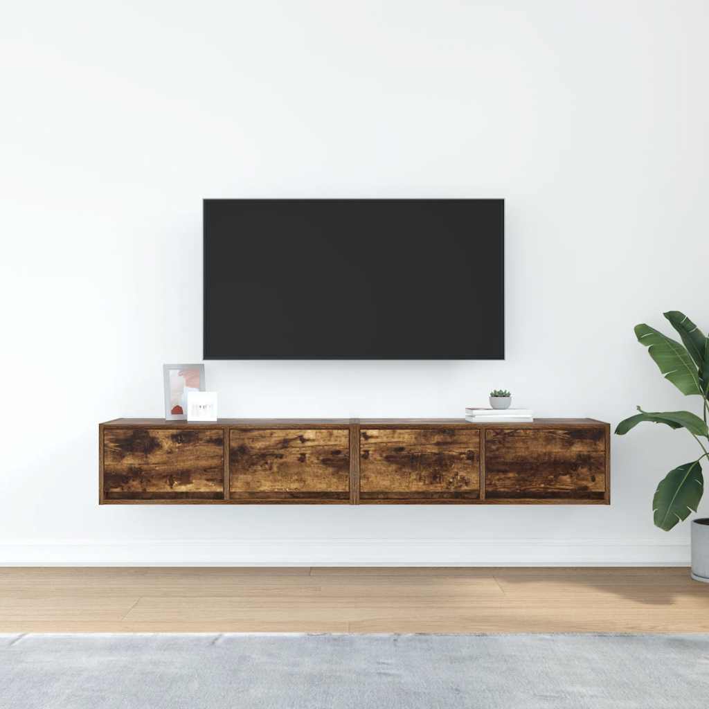 Tv-Seinäkaappi 2 Kpl 80X31X25,5 Cm Tekninen Puu
