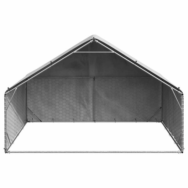 Ulkokoirahäkki Katoksella 3X2X1,9 M Galvanoitu Teräs