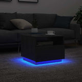 Sohvapöytä Led-Valoilla 90X49X40 Cm