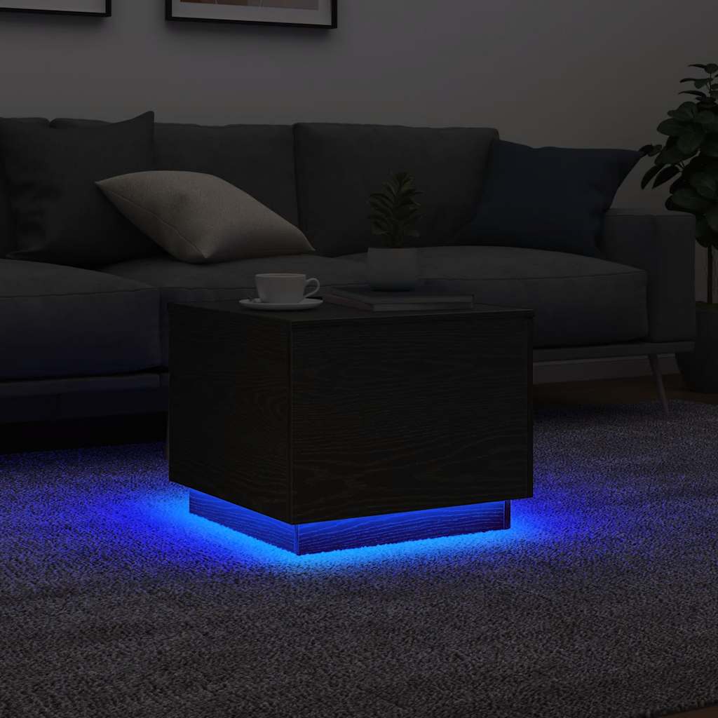 Sohvapöytä Led-Valoilla 50X50X40 Cm