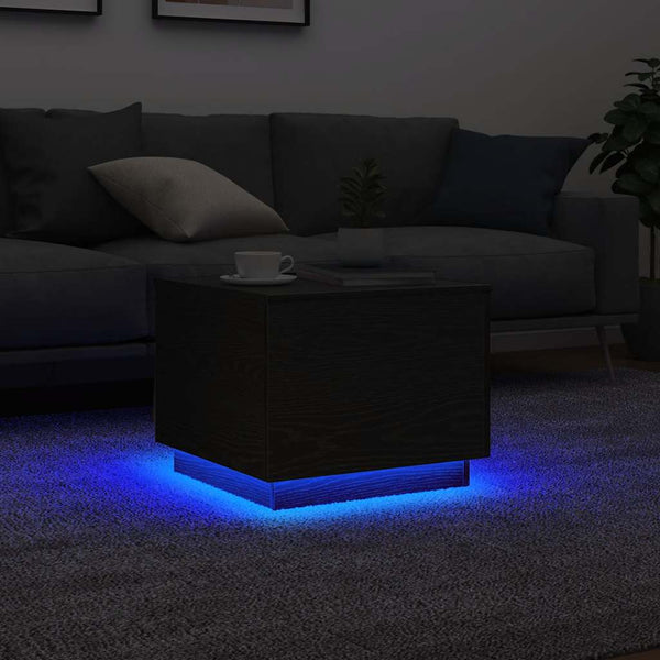 Sohvapöytä Led-Valoilla 50X50X40 Cm