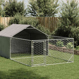 Ulkokoirakennel Juoksun Kanssa 6X2X1,5 M Galvanoitu Teräs
