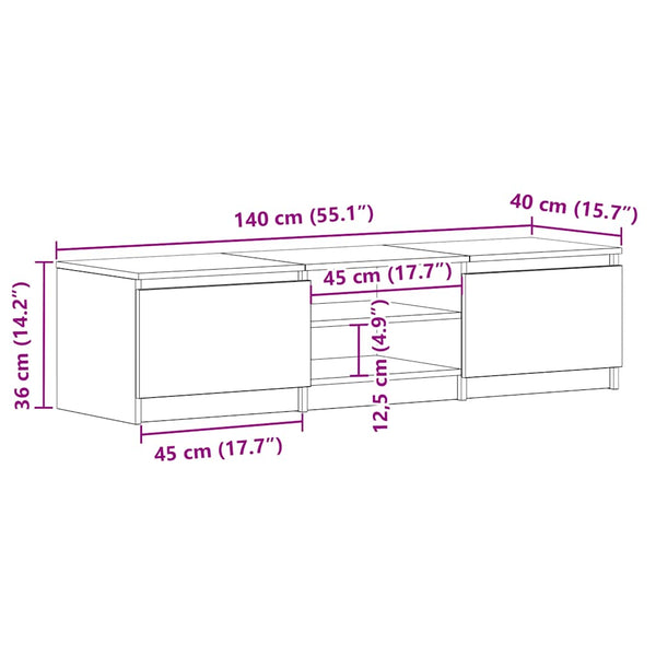Tv-Taso 140X40X36 Cm Tekninen Puu