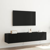 Tv-Seinäkaapit Led-Valoilla 2 Kpl