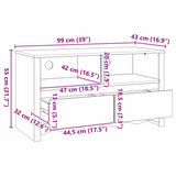 Tv-Kaappi Drammen 99 X 43 X 55 Cm Täysi Mänty