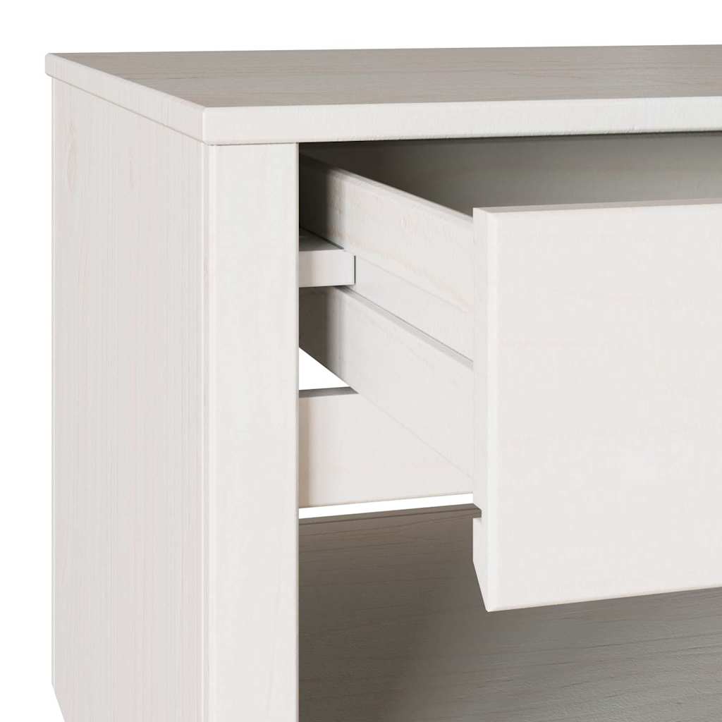 Sohvapöytä Drammen Valkoinen 99 X 55 X 45 Cm Massiivinen Mänty