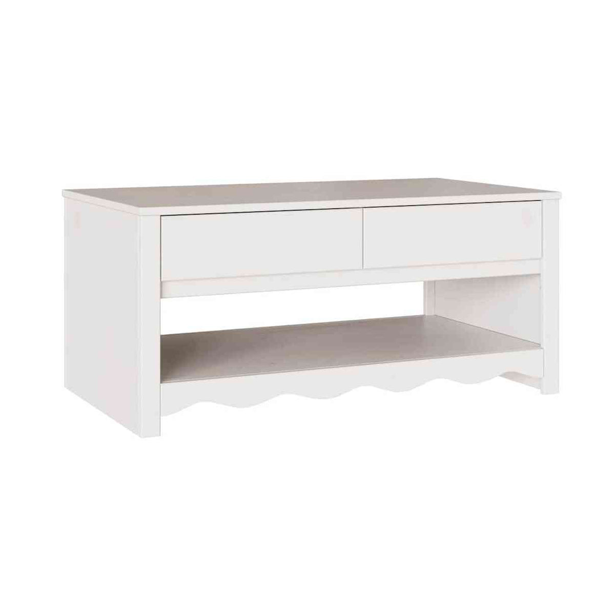 Sohvapöytä Drammen Valkoinen 99 X 55 X 45 Cm Massiivinen Mänty