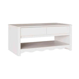 Sohvapöytä Drammen Valkoinen 99 X 55 X 45 Cm Massiivinen Mänty