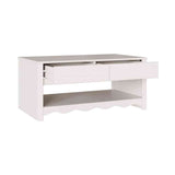 Sohvapöytä Drammen Valkoinen 99 X 55 X 45 Cm Massiivinen Mänty