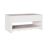 Sohvapöytä Drammen Valkoinen 99 X 55 X 45 Cm Massiivinen Mänty