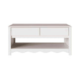 Sohvapöytä Drammen Valkoinen 99 X 55 X 45 Cm Massiivinen Mänty
