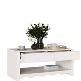 Sohvapöytä Drammen Valkoinen 99 X 55 X 45 Cm Massiivinen Mänty