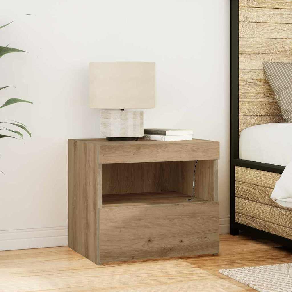 Yöpöytä Led-Valoilla 50X40X45 Cm
