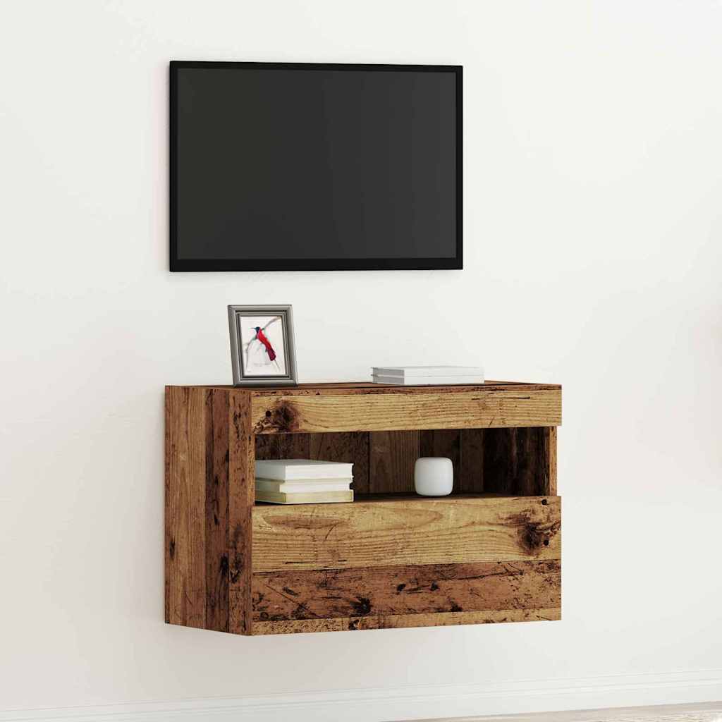 Tv-Seinäkaapit Led-Valoilla 2 Kpl 60X30X40 Cm